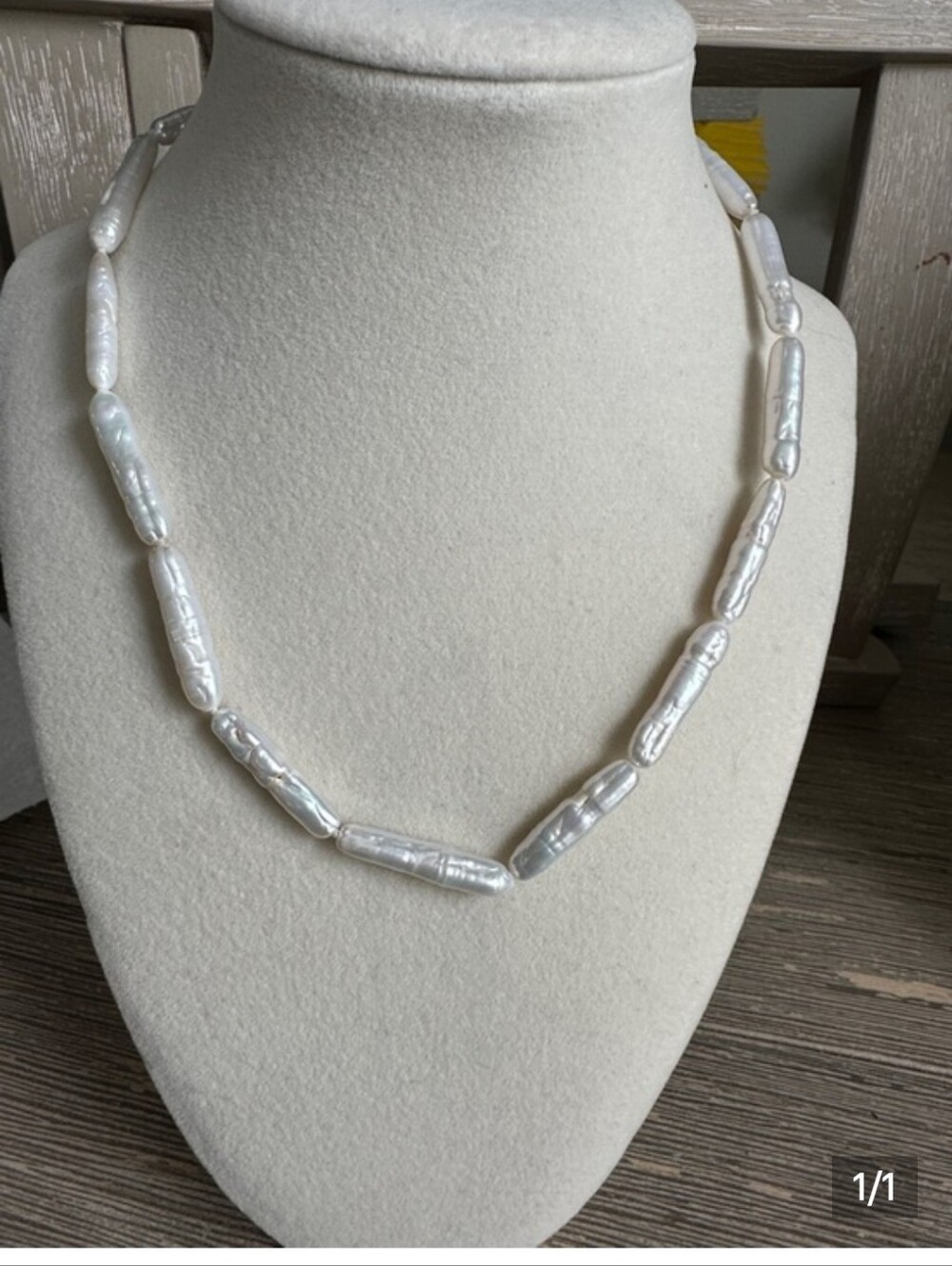 JTV White Pearl Strand Necklace with Sterling Clasp 18"